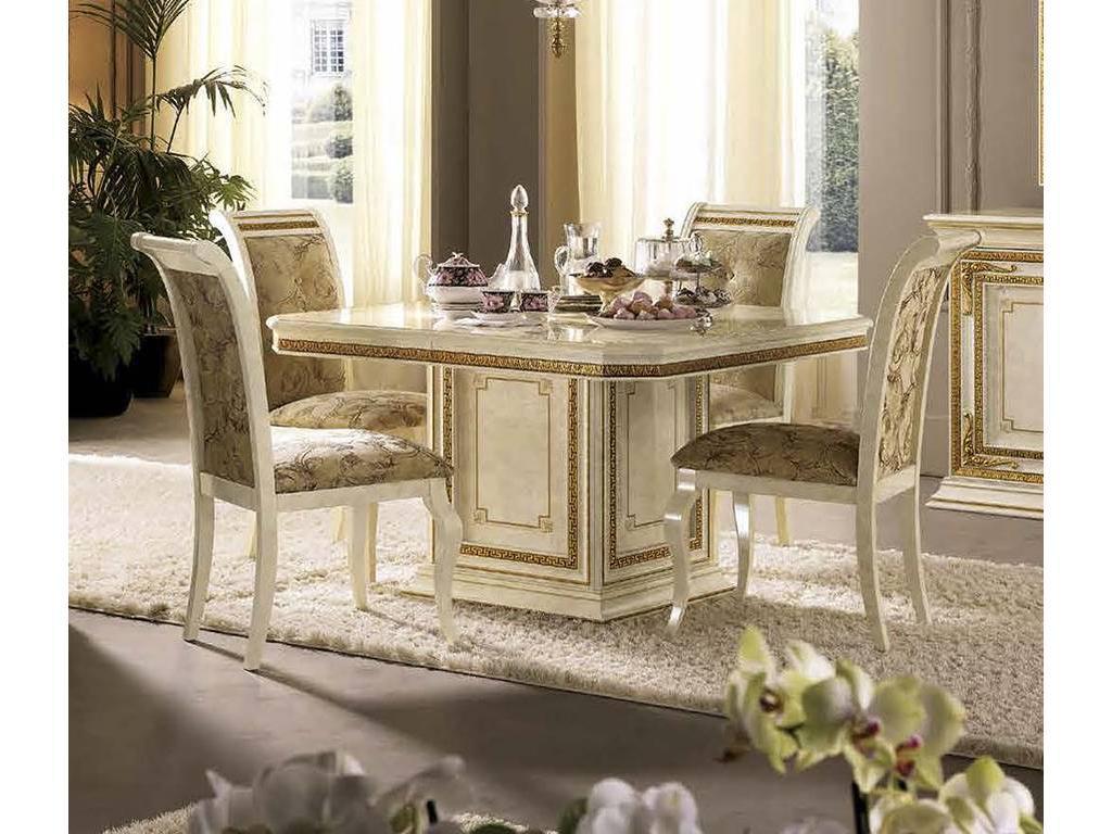 Arredo Classic: Leonardo: стол обеденный раскладной 120/160 (слоноваякость, золото)