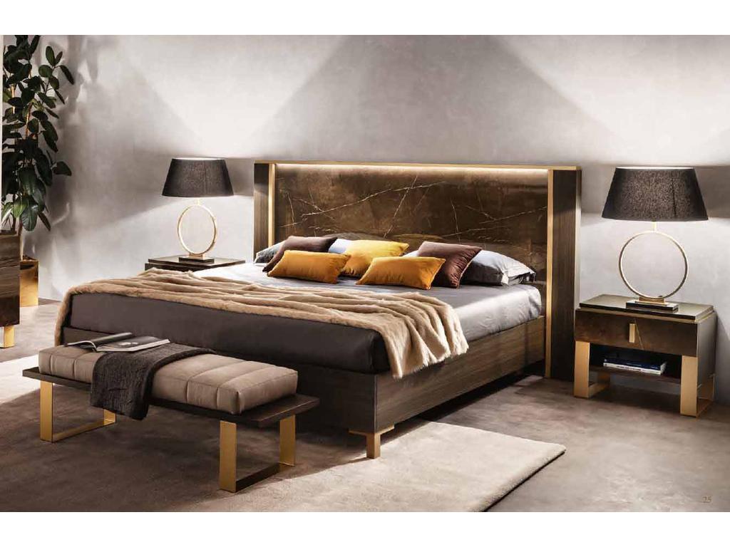 Arredo Classic: Essenza: кровать 180х200 (венге, коричневый, золото)