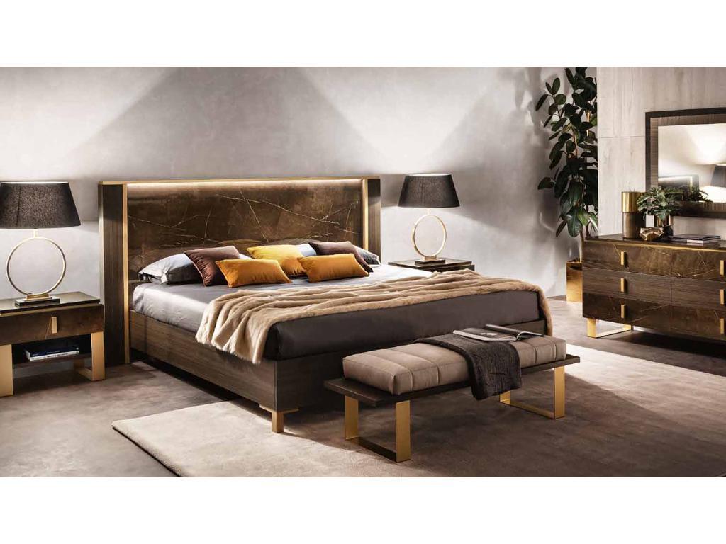 Arredo Classic: Essenza: кровать 160х200 (венге, коричневый, золото)