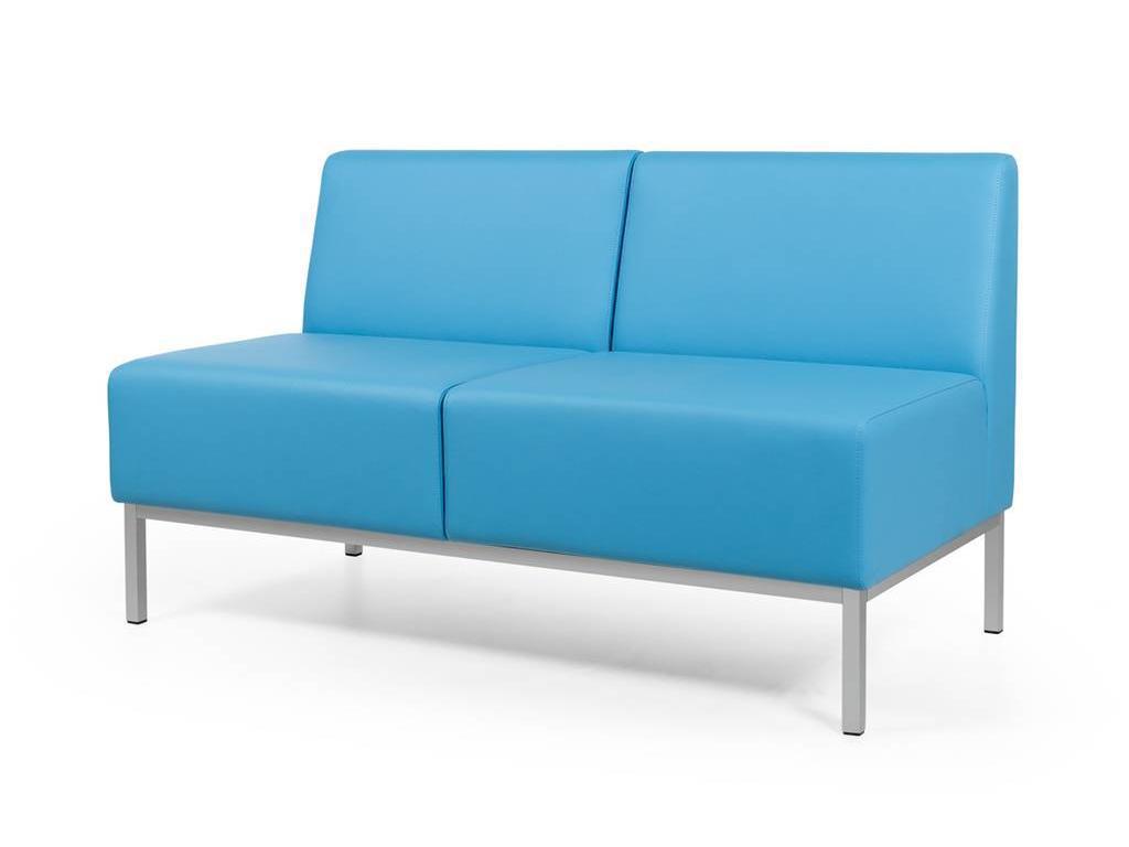 Евроформа: Компакт: диван - прямая 2 местн.секция тк. Экокожа (синий)