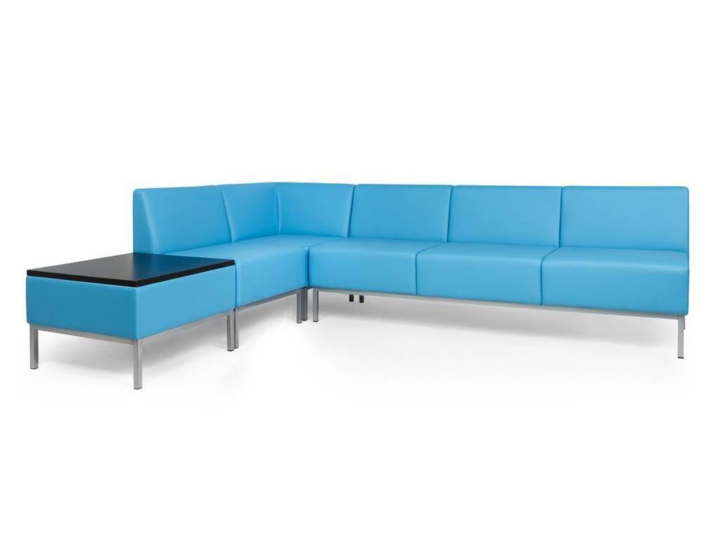 Евроформа: Компакт: комплект мягкой мебели №1 тк. Экокожа (синий)