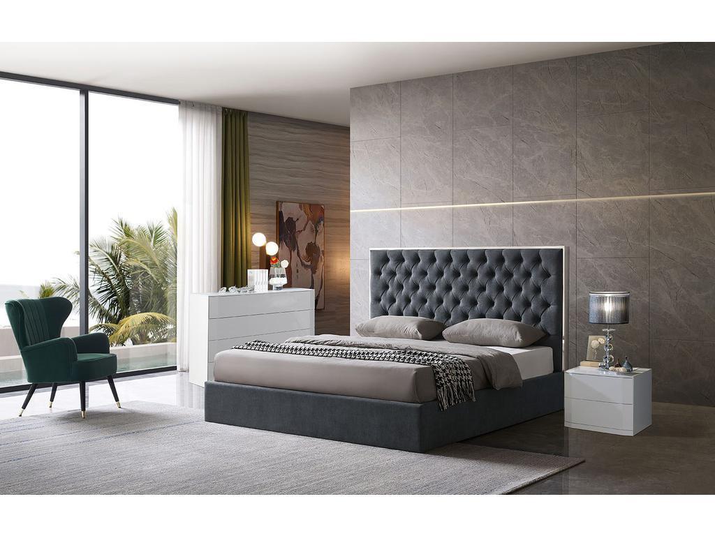ESF: LBD1704: кровать двуспальная 160х200 (серый)