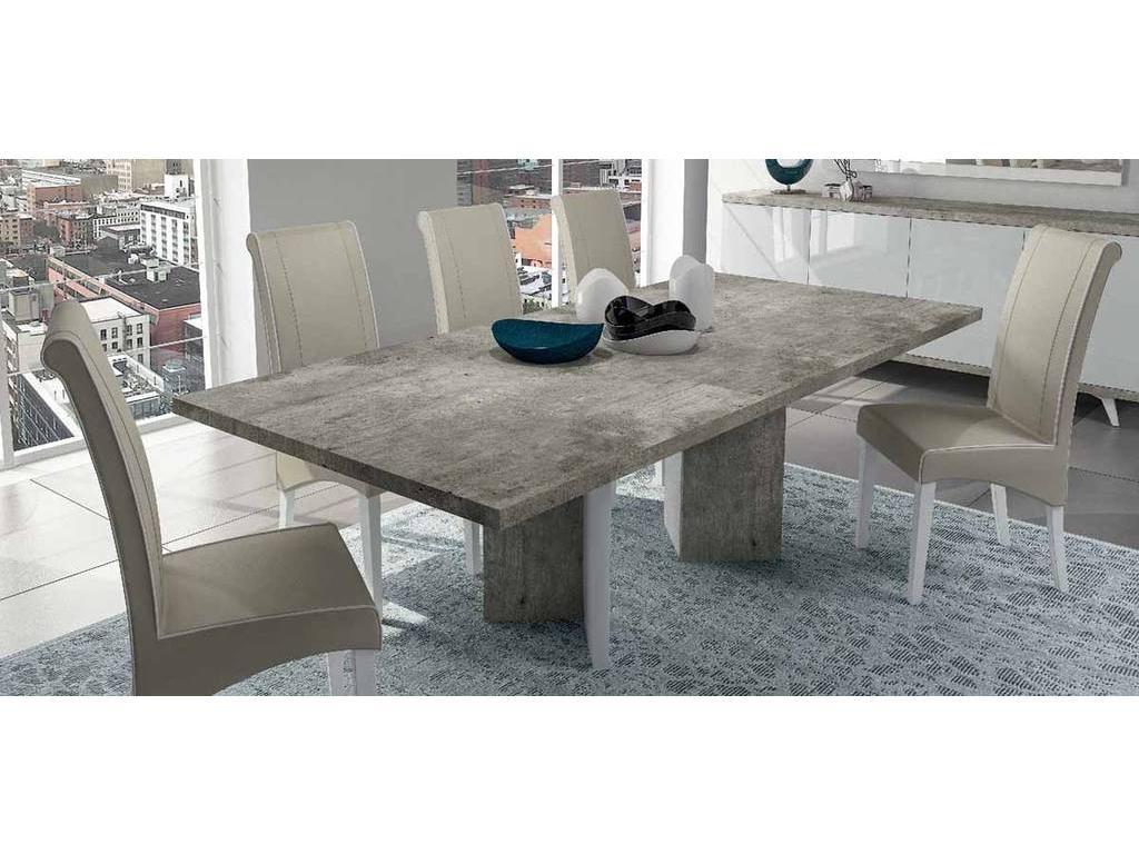 Status: Treviso: стол обеденный  раскладной (белый лак, цемент)