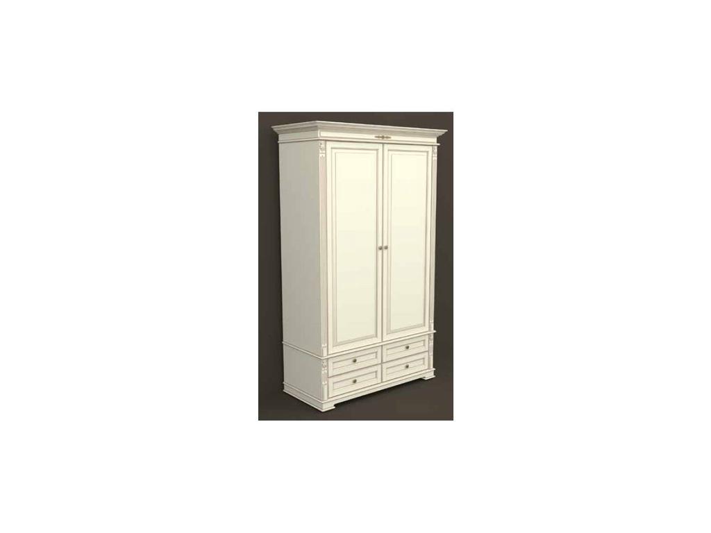 Arco: Classica: шкаф узкий  (белый, патина- коричневая)