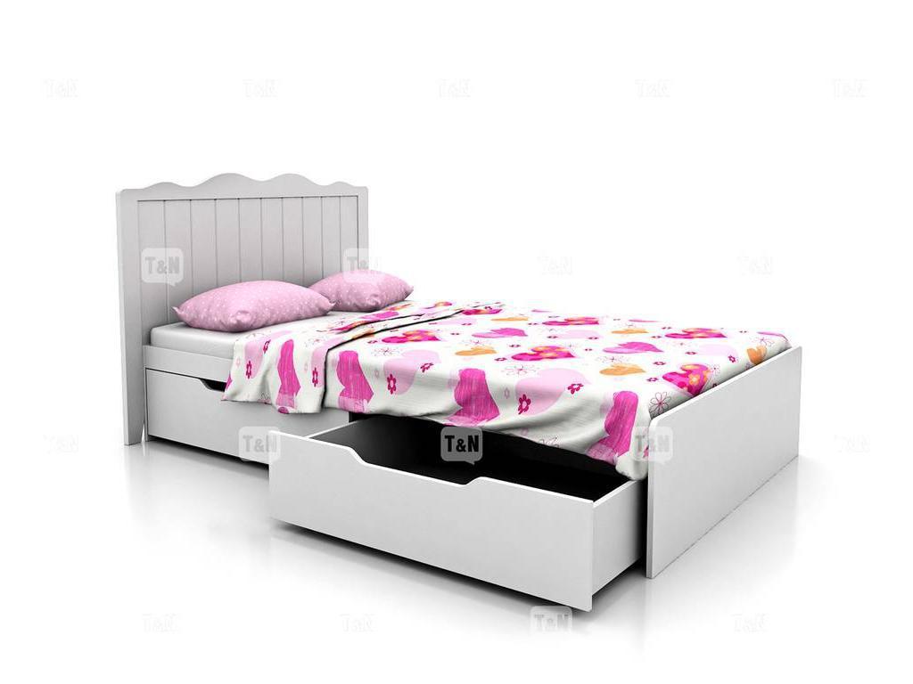 Tomyniki: Grace: кровать 90х190  с ящиками (белый)