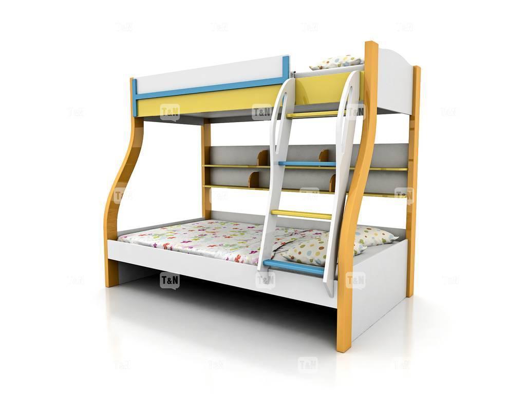 Tomyniki: Huson: кровать двухъярусная  (белый с цветной вставкой)