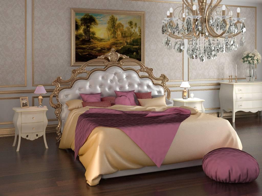 Флоренция:  Сардиния: кровать с подъемным механизмом 180х200 (белый, золото)
