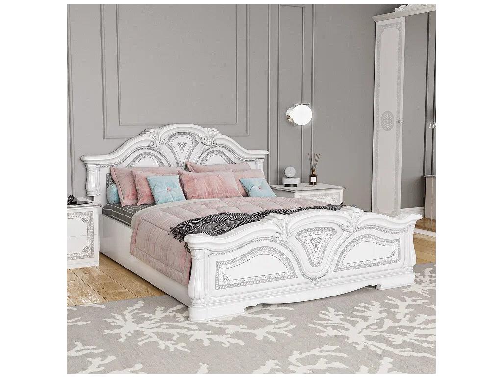 Dia: Грация: кровать двуспальная 160х200 (белый, серебро)