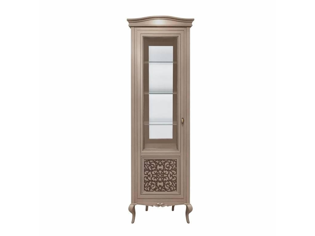 Timber: Портофино: витрина 1 дверная   левая с декором (крем, шампань)