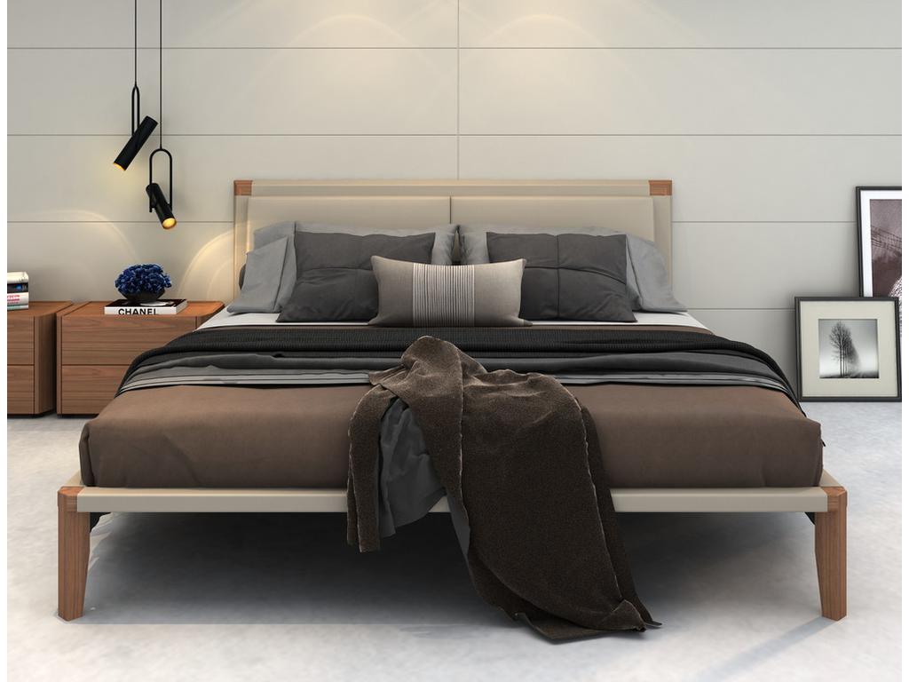 Mod Interiors: Avila: кровать 180х200  (орех, бежевый)
