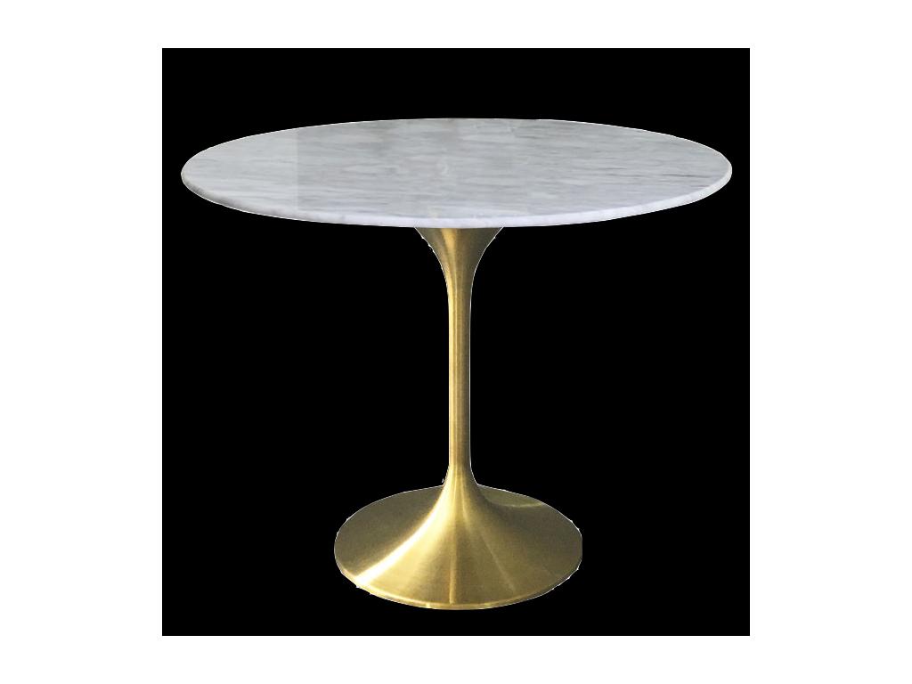 STG: Tulip: стол обеденный Marble Brass  (серый)