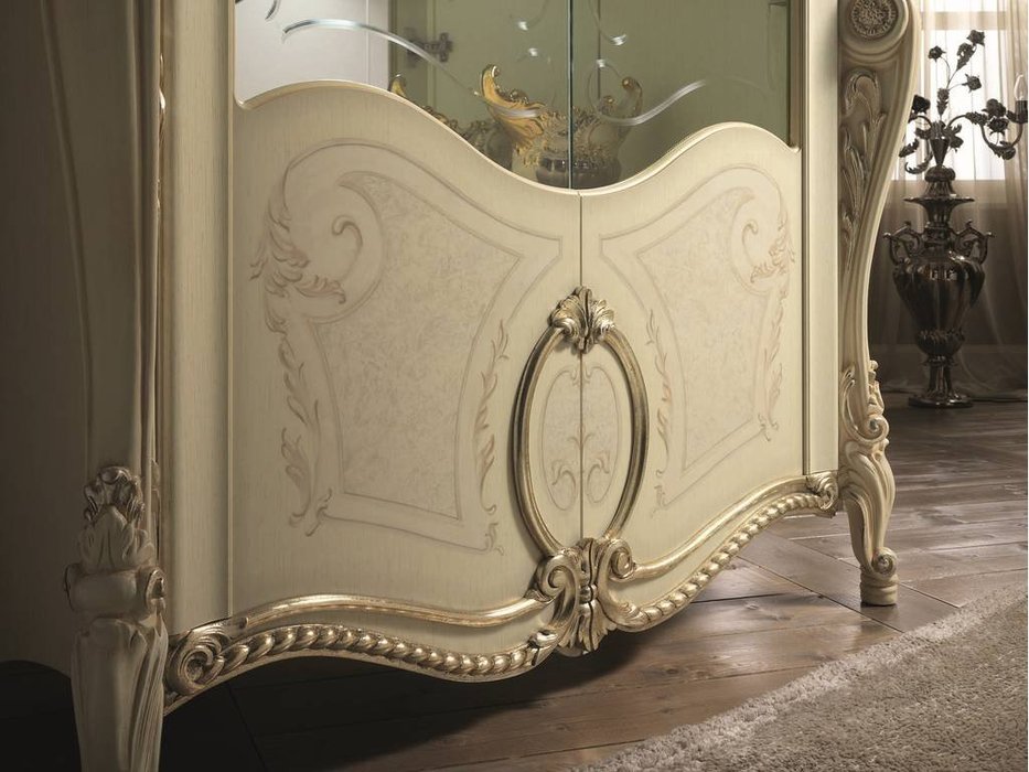 Arredo Classic: Tiziano: витрина 2-х дверная (слоновая кость с золотом)