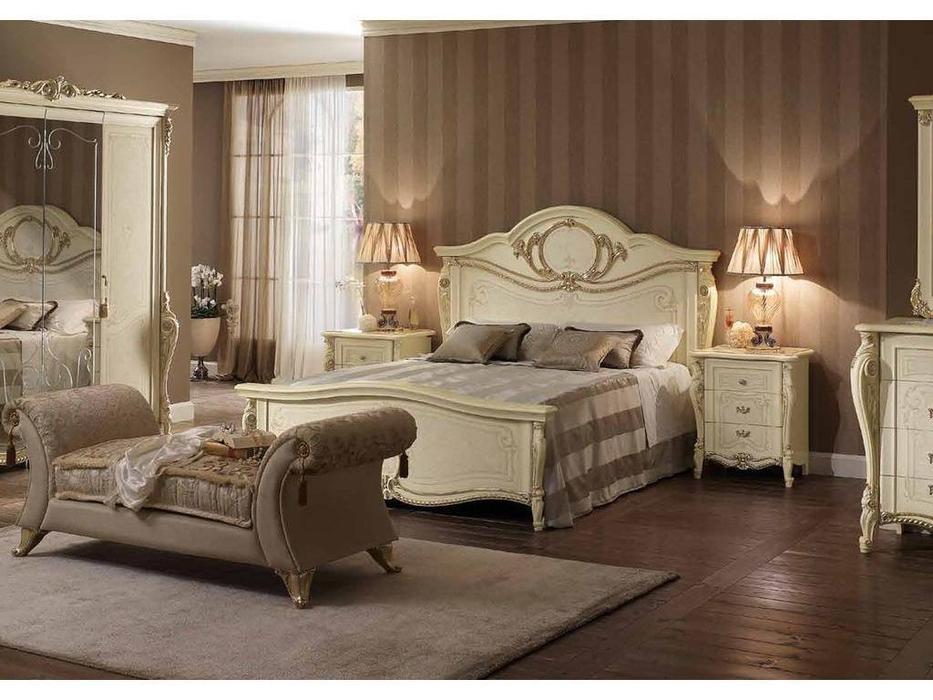 Arredo Classic: Tiziano: кровать 160х190 (слоновая кость, золото)