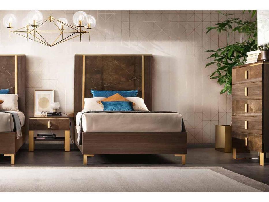 Arredo Classic: Essenza: кровать 120х190 (венге, коричневый, золото)