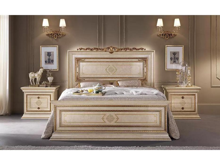 Arredo Classic: Leonardo: кровать 180х200 без короны (крем, золото)