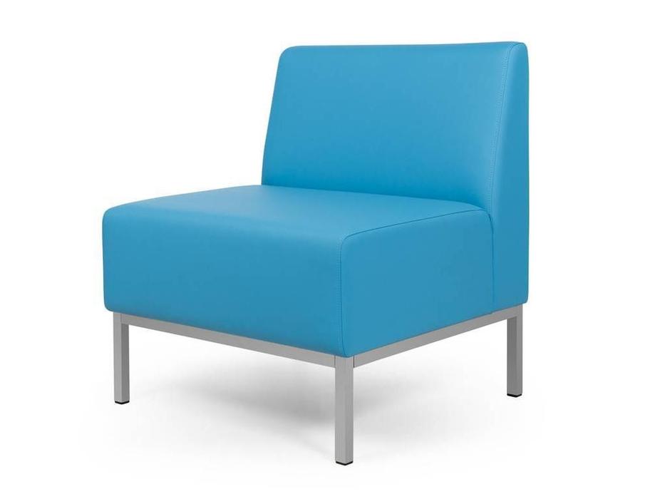 Евроформа: Компакт: кресло - прямая 1 местн.секция тк. Экокожа (синий)