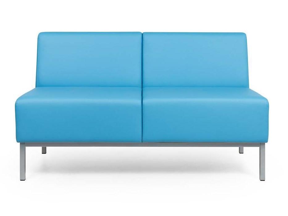 Евроформа: Компакт: диван - прямая 2 местн.секция тк. Экокожа (синий)