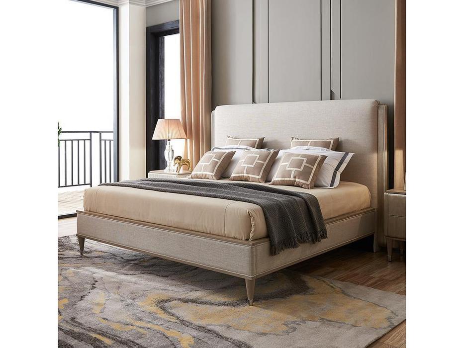 Fratelli Barri: Rimini: кровать  180х200 серебристо серый велюр (серебро)