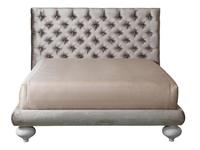 Fratelli Barri: Palermo: кровать  160х200 велюр бежевый (белый лак, велюр)