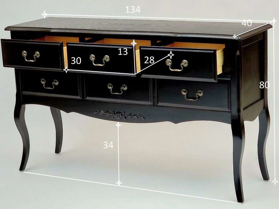 Mobilier de Maison: Provence: консоль  (черный со старением)