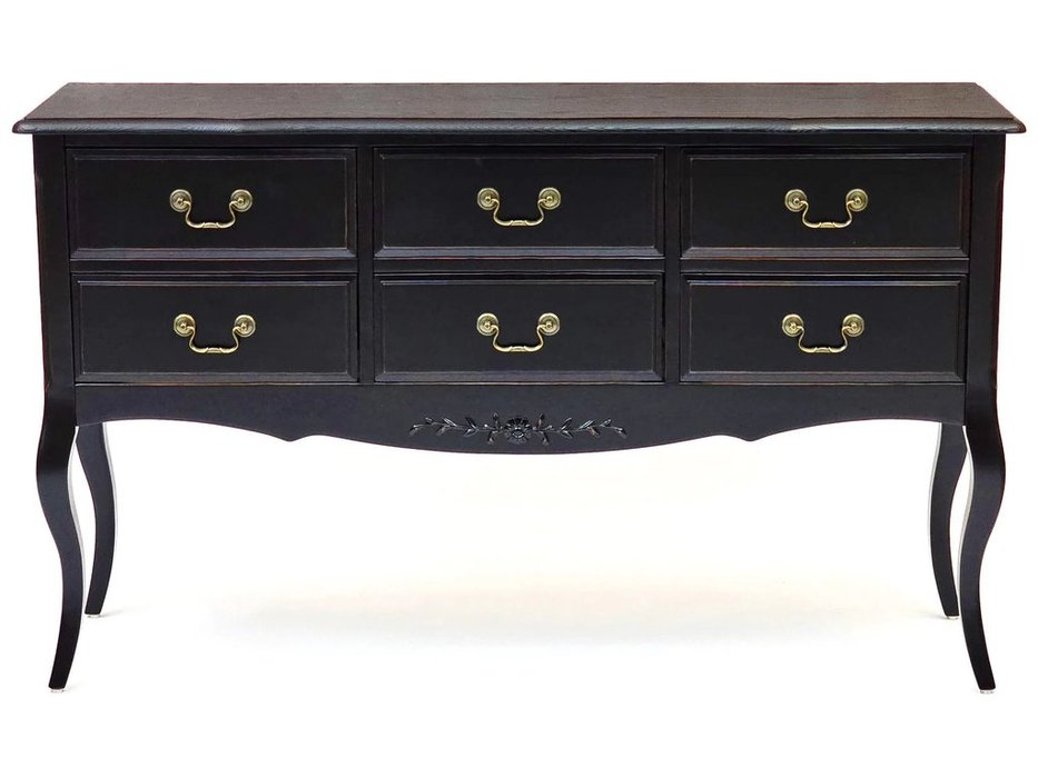 Mobilier de Maison: Provence: консоль 6 ящиков (черный со старением)