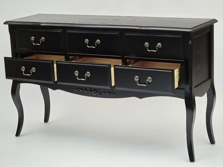 Mobilier de Maison: Provence: консоль 6 ящиков (черный со старением)