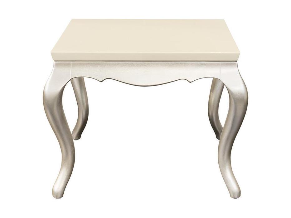 Fratelli Barri: Venezia: столик приставной  (перламутровый кремовый лак, серебро)