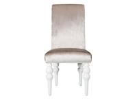 Fratelli Barri: Palermo: стул  (белый блестящий лак) ткань бежевый велюр