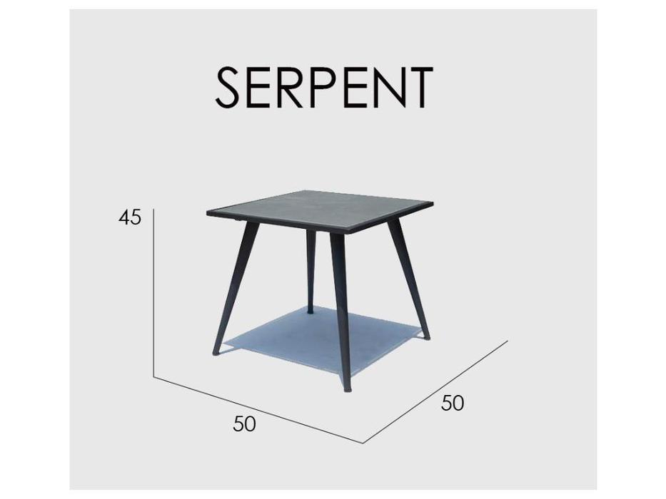 Skylinedesign: Serpent: стол журнальный угловой  (стекло, серый)