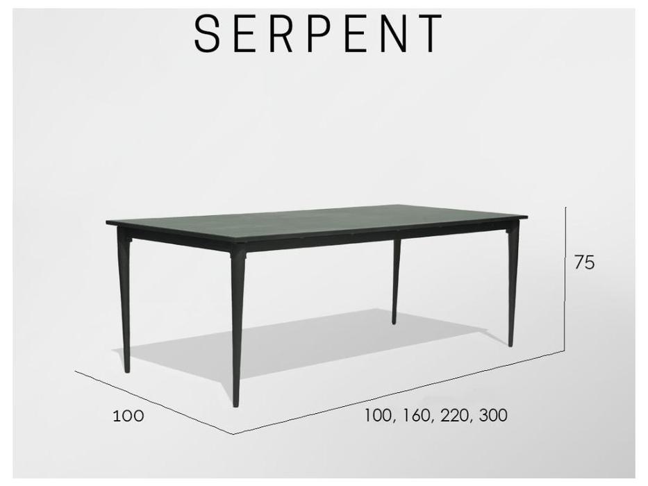 Skylinedesign: Serpent: стол обеденный  (стекло, серый)