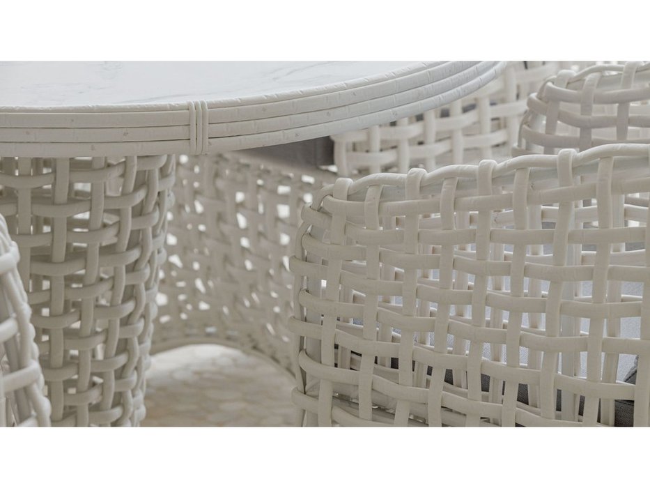 Skylinedesign: Dynasty: стол садовый овальный со стеклом (WHITE MUSHROOM)
