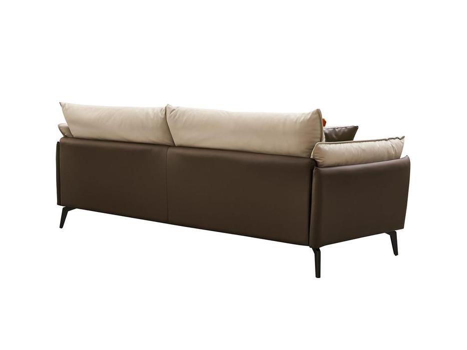 ESF: Elegante Nappa: диван 3 местный не раскладной (бежевый, коричневый)