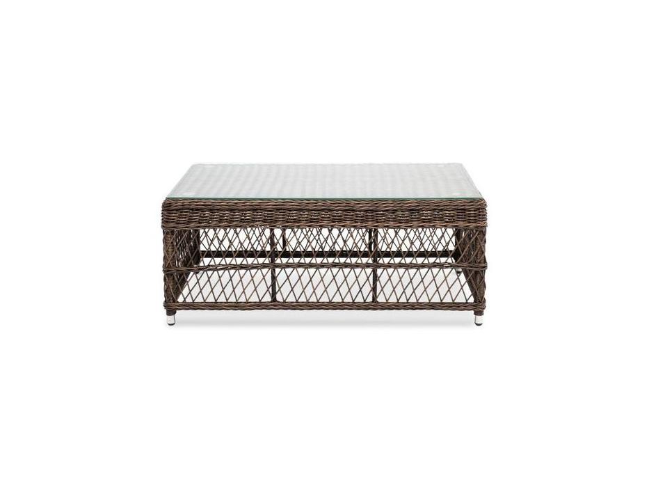 4SIS: Гранд Латте: стол садовый  со стеклянной столешницей (коричневый)