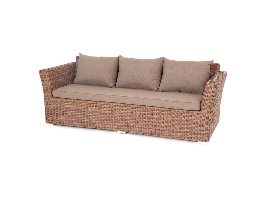 4SIS: Капучино: диван садовый 3 местный  с подушками (коричневый)