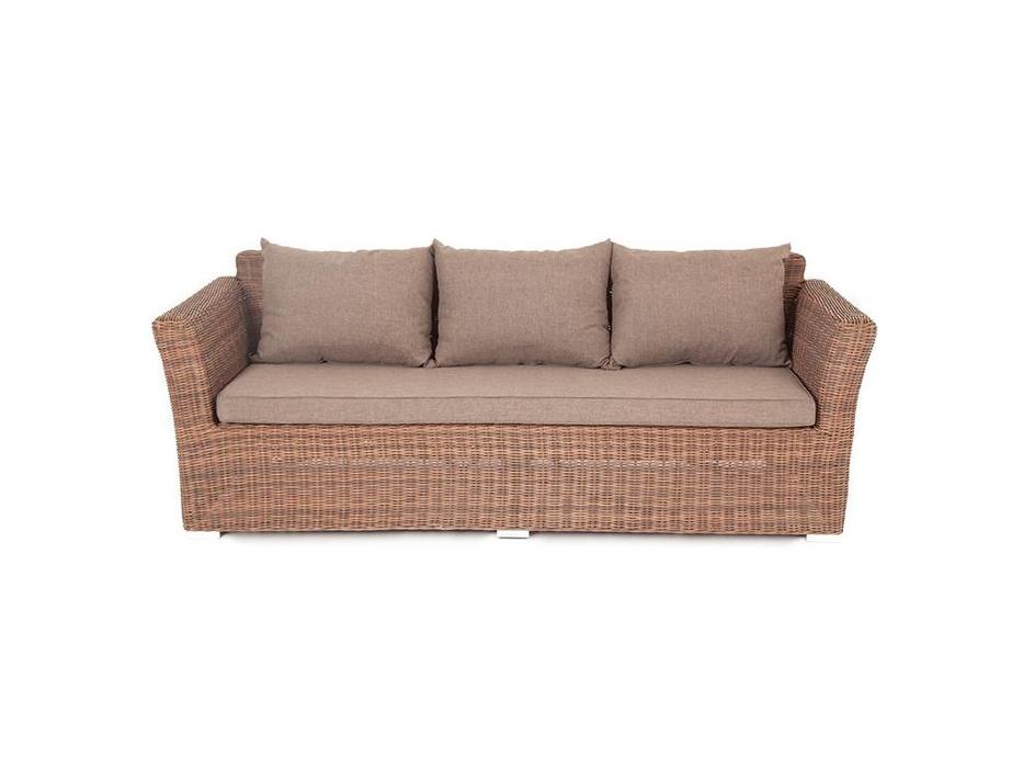 4SIS: Капучино: диван садовый 3 местный  с подушками (коричневый)