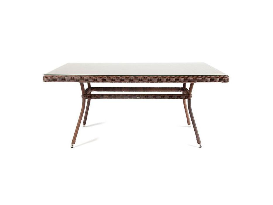 4SIS: Латте: стол обеденный  со стеклянной столешницей (коричневый)