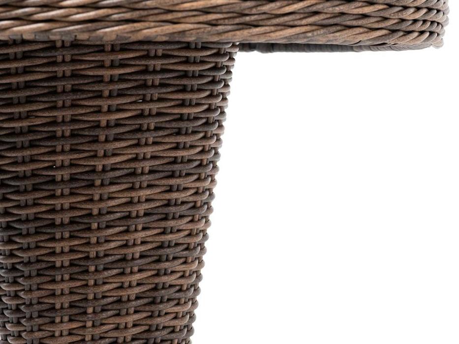 4SIS: Леванте: стол садовый  со стеклянной столешницей (коричневый)
