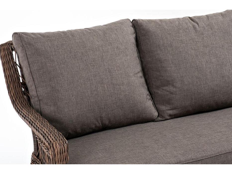 4SIS: Гранд Латте: диван садовый 3 местный  с подушками (коричневый)