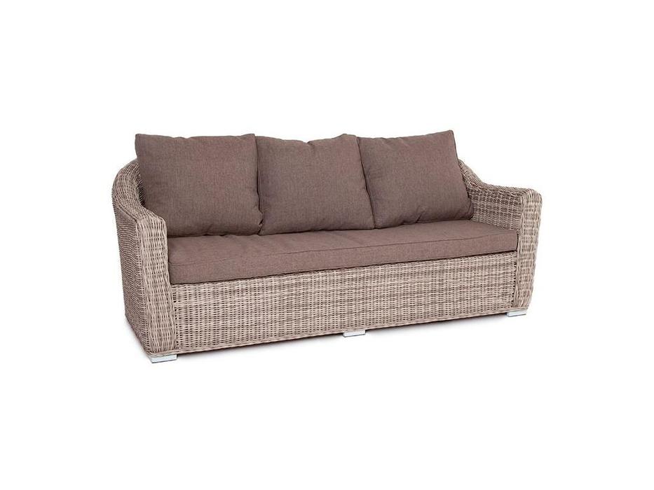 4SIS: Фабриция: диван садовый 3 местный  с подушками (серый)