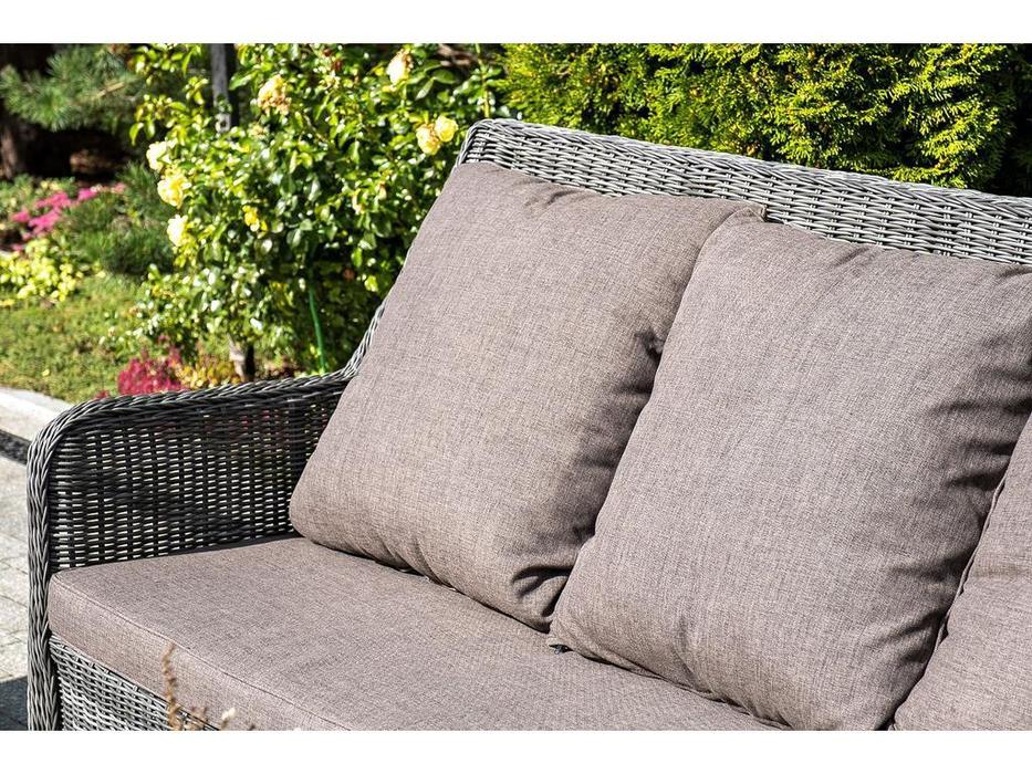 4SIS: Гляссе: диван садовый 3 местный с подушками (графит)