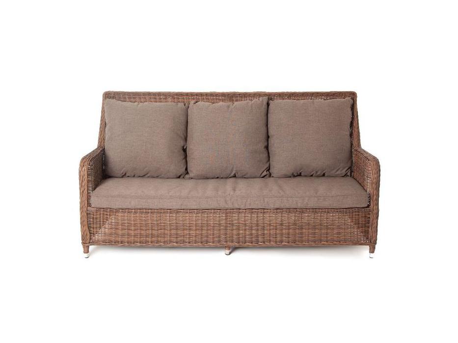 4SIS: Гляссе: диван садовый 3 местный подушками (коричневый)