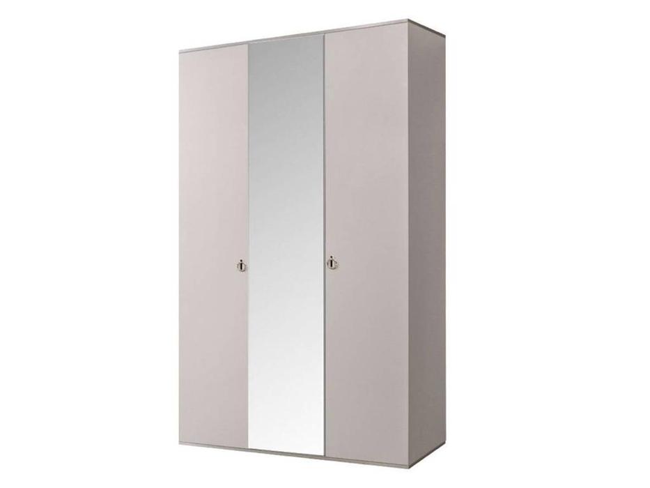ЯМ: Римини: шкаф 3-х дверный  с зеркалом (слоновая кость, серебро)