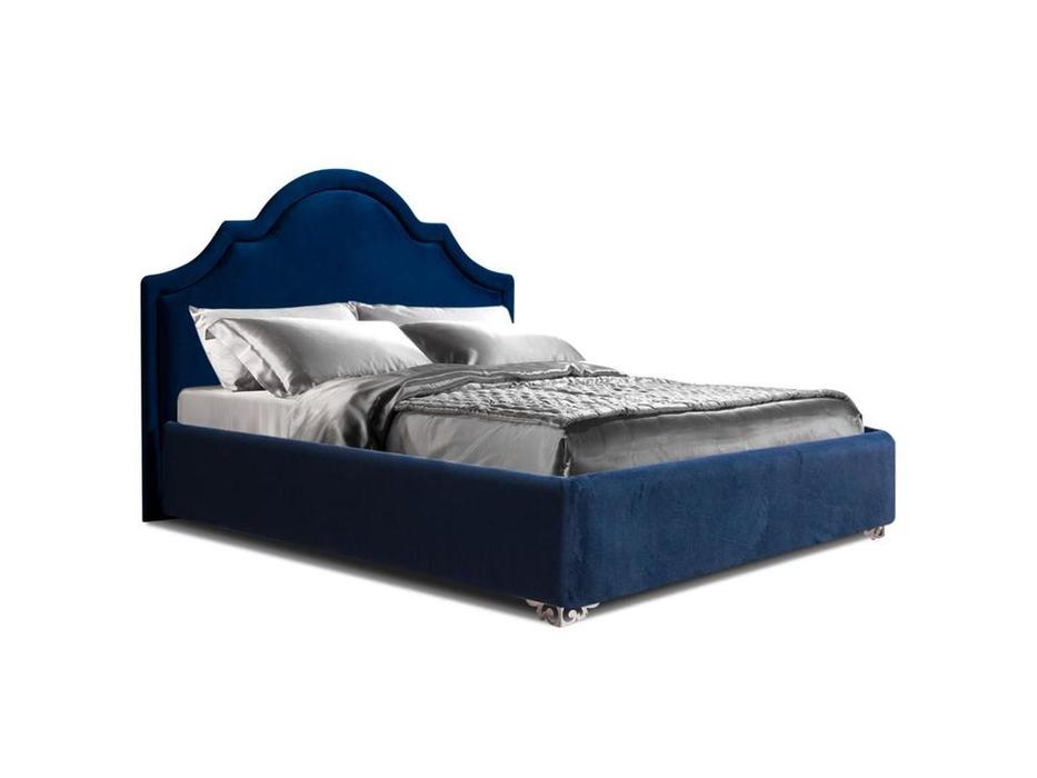 ЯМ: Queen: кровать 160х200 ] с подъемным механизмом (синий)