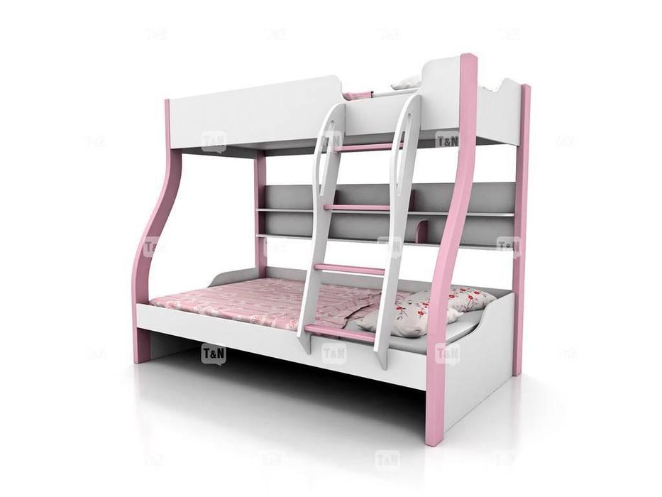Tomyniki: Tracy: кровать двухъярусная  (цвет дуба, розовый, салатовый, голубой)