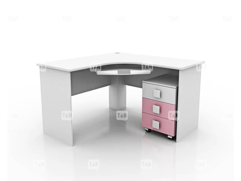 Tomyniki: Tracy: стол письменный  угловой (цвет дуба, розовый, салатовый, голубой)