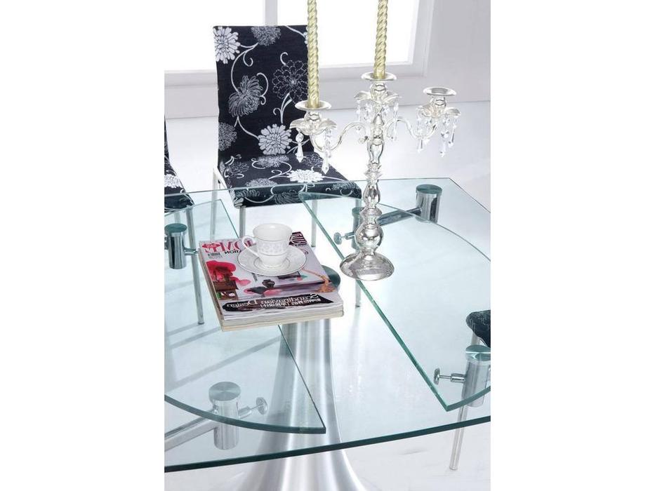 ESF: стол обеденный раскладной  (хром) стекло