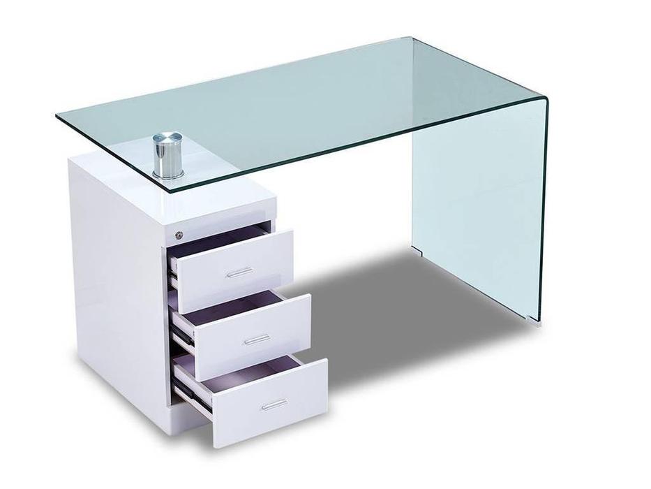ESF: стол письменный  (стекло, белый)