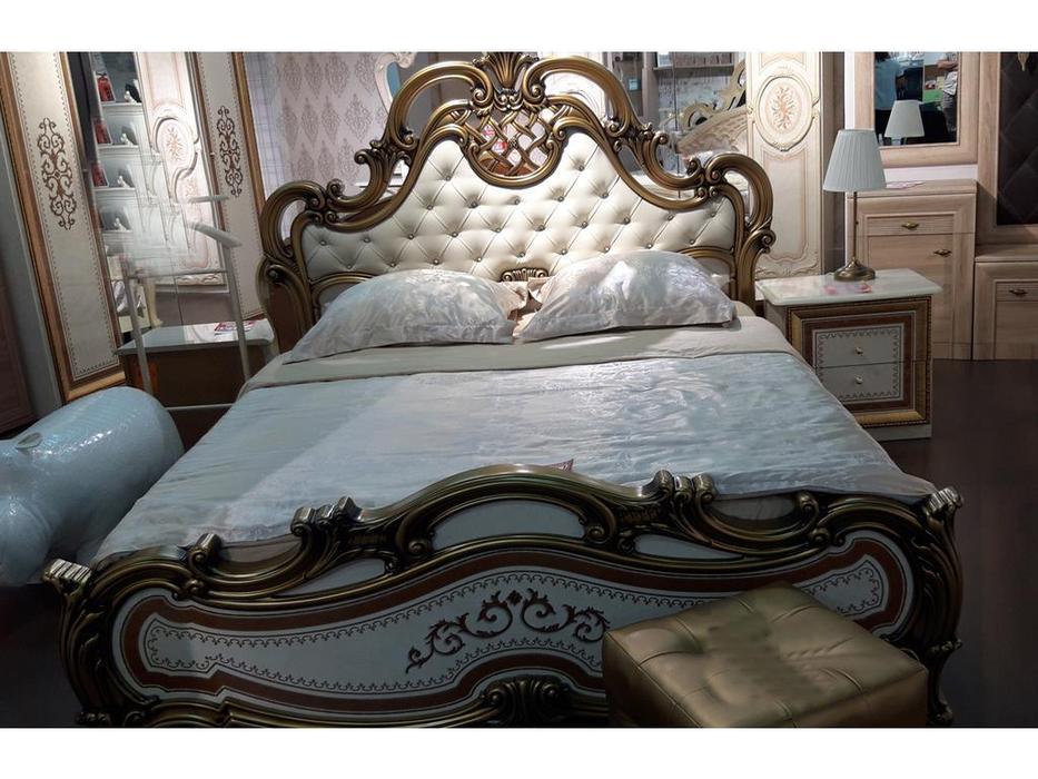 Dia: Анита: кровать двуспальная 160х200 (беж, золото)