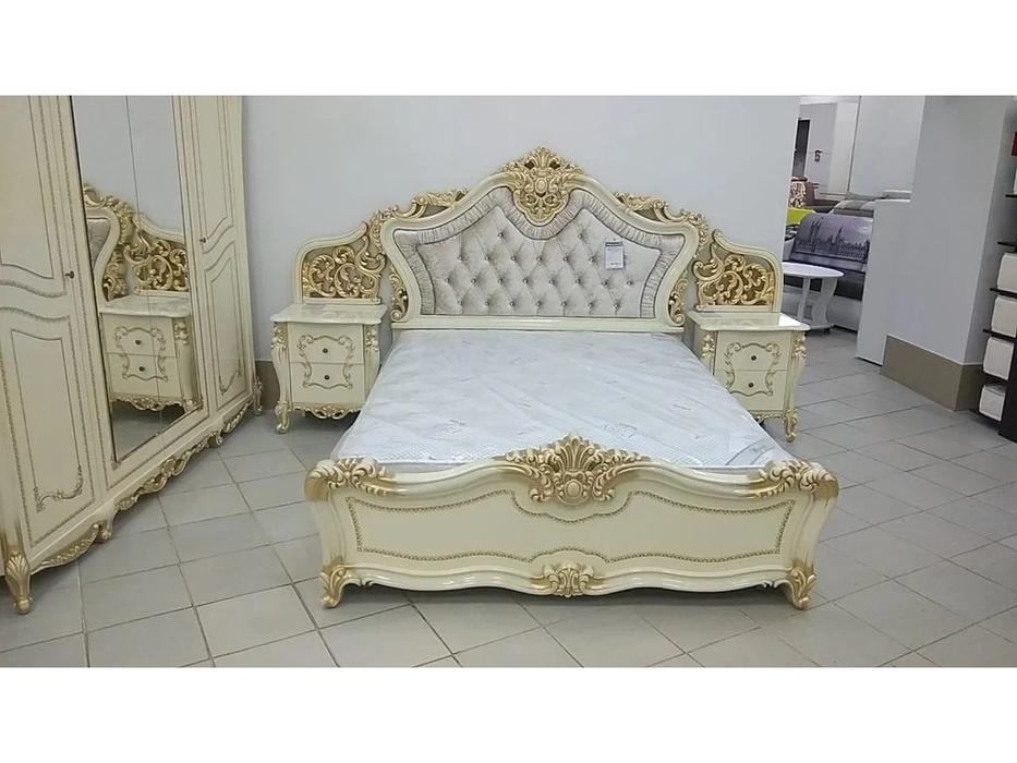 Dia: Джоконда: кровать 180х200 с п/механизмом (крем, золото)