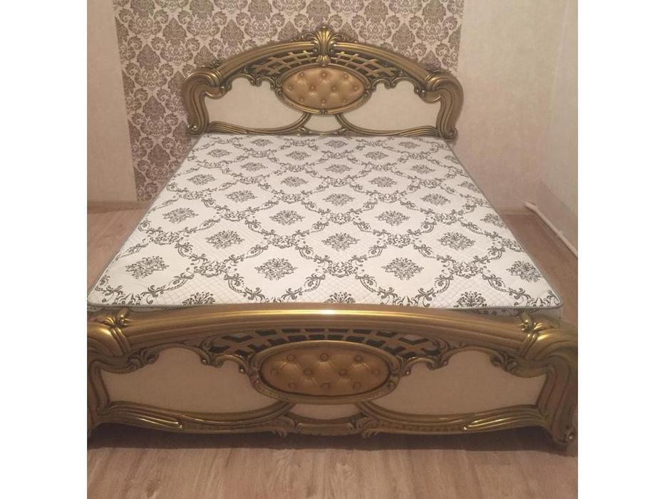 Dia: Ольга: кровать двуспальная 160х200 (беж, золото матовое)